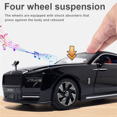 EROCK 1:24 Rolls Royce car Model, zinc Alloy car Model Toy with Sound Effects and Lights, Suitable for Adults and Children as Gifts, Decorations, Collectibles. (Black)