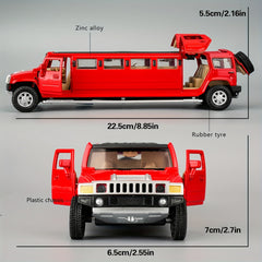 1/32 For Metal Simulation Sedan Lengthened Pull Back Sound And Light, ZincAlloy Children's Car Model Toy Collection Ornaments (Yellow)