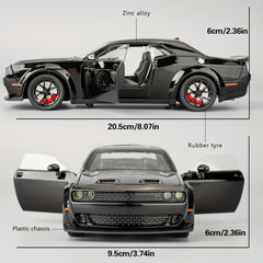 1/24 Scale Super Model Car, Zinc Alloy Pull Back Toy Car With Sound And Light For Kids Boy Girl Birthday Gift Halloween, Christmas Gift