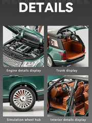New 1:24 Range Rover Sport Alloy Car Model Simulation Sound And Light Pull Back Toy Car Metal Suv Boys Collection Ornaments Gift
