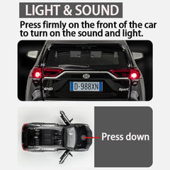 Model Car 1/32 RAV4 Toy Car Alloy Diecast Collectible Model with Light and Sound Toy Vehicle for Boys Kids Toddler Gift Black car