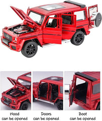 Alloy Collectible Red Benz G63 AMG Toy Vehicle Pull Back Die-Cast Car Model with Lights and Sound