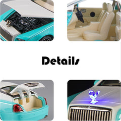 Toy Car Model Blue Rolls-Royce Wraith Alloy Collectible Pull Back Vehicles Diecast with Light and Sound