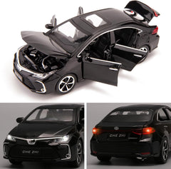 BDTCTK Compatible for 1:32 Corolla Model Car, Zinc Alloy Pull Back Toy Car with Sound and Light for Kids Boy Girl Black