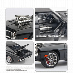 1:24 Challenger 1970 Fast & Furious 7 Alloy Car Model Diecasts Toy With Sound and Light Vehicles Decoration Toys For Kids Gift