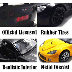 1:36 Scale Chevrolet Corvette C6R C7 Replica Diecast Model Car Interior Decoration Collection Gift for Boy and Toy Car Collector