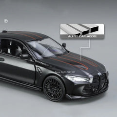 1/36 BMW M4 CSL Alloy Toys Car Model High Simulation Metal Genuine Door Opened Pull Back Function Boys Birthday Gifts Collection