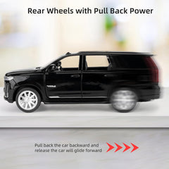 1:32 Scale Car Model Compatible for Collectible Escalade SUV Diecast Toy Vehicle, Zinc Alloy Pull Back Toy Car with Sound and Light for Adult Boys Girls 3 4 5 6 7 8 (Black)
