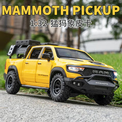 Diecast 1:32 RAM 1000 TRX Mammoth Pickup Alloy Model Car Toy Metal Casting Sound and Light Car Toys For Children Vehicle Toy Set
