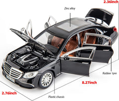 1/24 Scale Compatible with Benz E300 Toy Car Alloy Die-cast Pull Back Car Model with Light and Sound Toy Vehicles for Adults Boys Girls Gift Decoration Toy (Black)