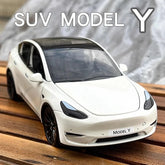 1:24 Model Y Alloy Car Model Simulation Sound And Light Pull Back Toy Car Metal Suv Electric Car Boys Collection Ornaments Gift