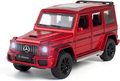 Alloy Collectible Red Benz G63 AMG Toy Vehicle Pull Back Die-Cast Car Model with Lights and Sound