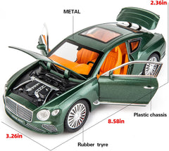 Toy Car Compatible for 1/24 Bentley Continental GT Model Car Alloy Diecast Collectible Pull Back Car Toy Door Can Be Opened for Boys Girls Gift(Green)