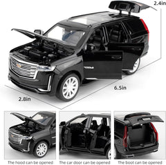 1:32 Scale Car Model Compatible for Collectible Escalade SUV Diecast Toy Vehicle, Zinc Alloy Pull Back Toy Car with Sound and Light for Adult Boys Girls 3 4 5 6 7 8 (Black)