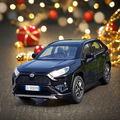 Model Car 1/32 RAV4 Toy Car Alloy Diecast Collectible Model with Light and Sound Toy Vehicle for Boys Kids Toddler Gift Black car