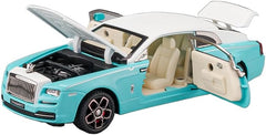 Toy Car Model Blue Rolls-Royce Wraith Alloy Collectible Pull Back Vehicles Diecast with Light and Sound