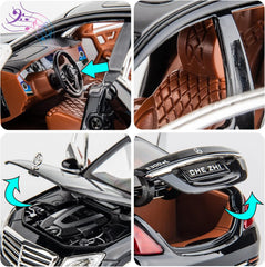 1/24 Scale Compatible with Benz E300 Toy Car Alloy Die-cast Pull Back Car Model with Light and Sound Toy Vehicles for Adults Boys Girls Gift Decoration Toy (Black)