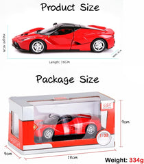 Alloy Collectible Red Ferrari Race LaFerrari Pull Back Vehicles Diecast Cars Model with Lights and Sound