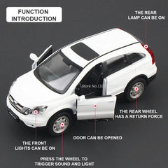 1/32 Honda CRV Toys Car Model Alloy Diecasts Metal Simulation Collection Vehicles With Sound Light Pull Back Boys Toy Kids Gifts