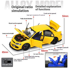 JDM 1:32 Mitsubishi Lancer Evolution Ninth Generation Super Racing Metal Alloy Diecast Car Model Sound & Light Right Rudder Gift