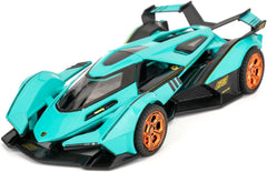 BDTCTK 1/32 Lamborghini V12 Vision GT Model Car, Zinc Alloy Pull Back Toy Car with Sound and Light for Kids Boy Girl Gift(Blue)