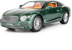 Toy Car Compatible for 1/24 Bentley Continental GT Model Car Alloy Diecast Collectible Pull Back Car Toy Door Can Be Opened for Boys Girls Gift(Green)