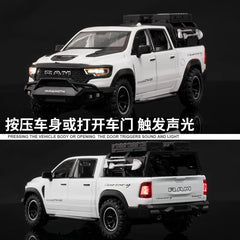 Diecast 1:32 RAM 1000 TRX Mammoth Pickup Alloy Model Car Toy Metal Casting Sound and Light Car Toys For Children Vehicle Toy Set