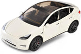1/24 Model Y Toy Cars Alloy Diecast Model Car, Pull Back Model Y Model Car with Light, Big Model Y Diecast Car Model Toy Suitable for Kids Adults Birthday Gift (White)