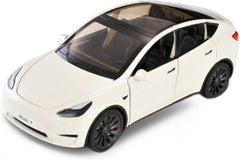 1/24 Model Y Toy Cars Alloy Diecast Model Car, Pull Back Model Y Model Car with Light, Big Model Y Diecast Car Model Toy Suitable for Kids Adults Birthday Gift (White)