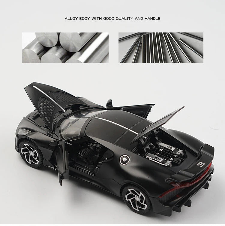 1:32 Alloy Scale Model Car Toys Bugatti La Voiture Noire Alloy Diecast Simulation Toy Vehicles Models Boys Gifts for Children