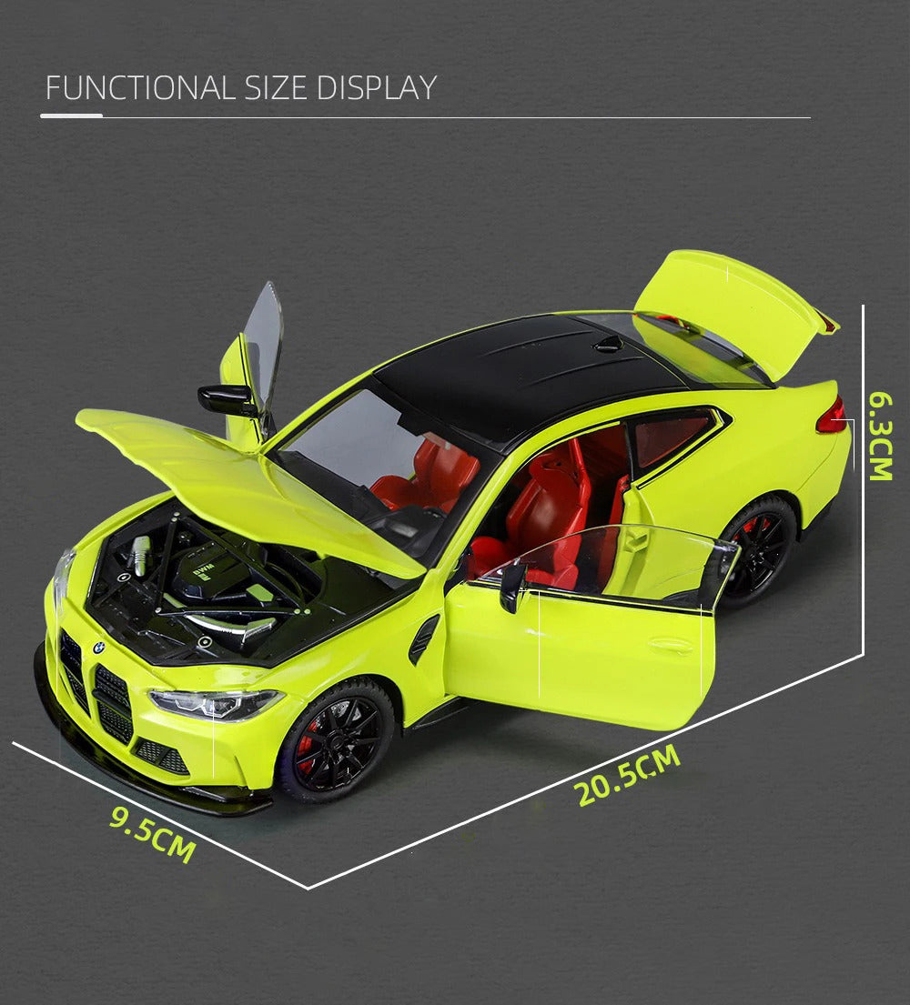 1:24 M4 G82 Coupe Alloy Sports Car Model Diecasts Metal Vehicles Car Model Simulation Sound Light Collection Chlidrens Toys Gift