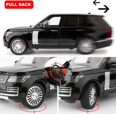 1/18 Scale Compatible for Land Rover Model Car，Zinc Alloy Pull Back Toy Diecast Car with Sound and Light，SUV Off-Road Vehicle，Children's Toy car ，Gifts for Boys and Girls Black