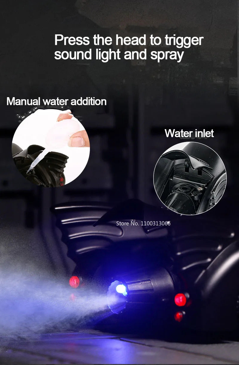 1/24 1989 Batmobile Alloy Car Model Simulation Metal Diecast Toys Vehicle Model with Light Sound Super Sport Car for Boys Gifts