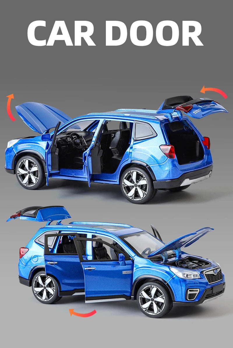 1/30 Subaru Forester SUV Alloy Car Model Diecast Metal Off-road Vehicles Car Model Simulation Sound and Light Childrens Toy Gift