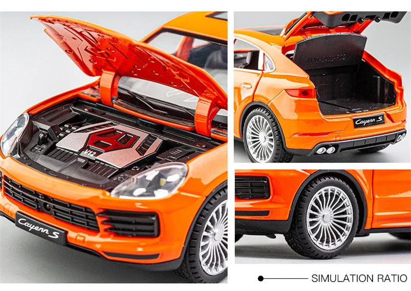 1:24 Porsche Cayenne S Turbo SUV Alloy Car Model Diecasts Metal Toy Car Model Simulation Sound Light Collection Kids Gift F384