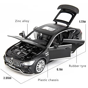 1/32 Benz AMG GT63 Model Car Zinc Alloy Diecast Collectible Toy Car Pull Back with Light and Sound Toy Vehicle for 3+ Years Old Kids(Red)