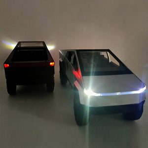 Toy Trucks Pickup Model Pull Back Pick-Up Truck with Sound and Light, Alloy Diecast Truck Toy Cars for Kids Gift or Vehicles Model Collection Enthusiasts (1/24 Grey Pickup Truck)