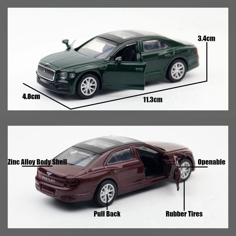 1/47 Bentley Flying SPUR HYBRID Toy Car For Children Diecast Metal 1:43 Miniature Model Pull Back Free Wheel Collection Gift Boy