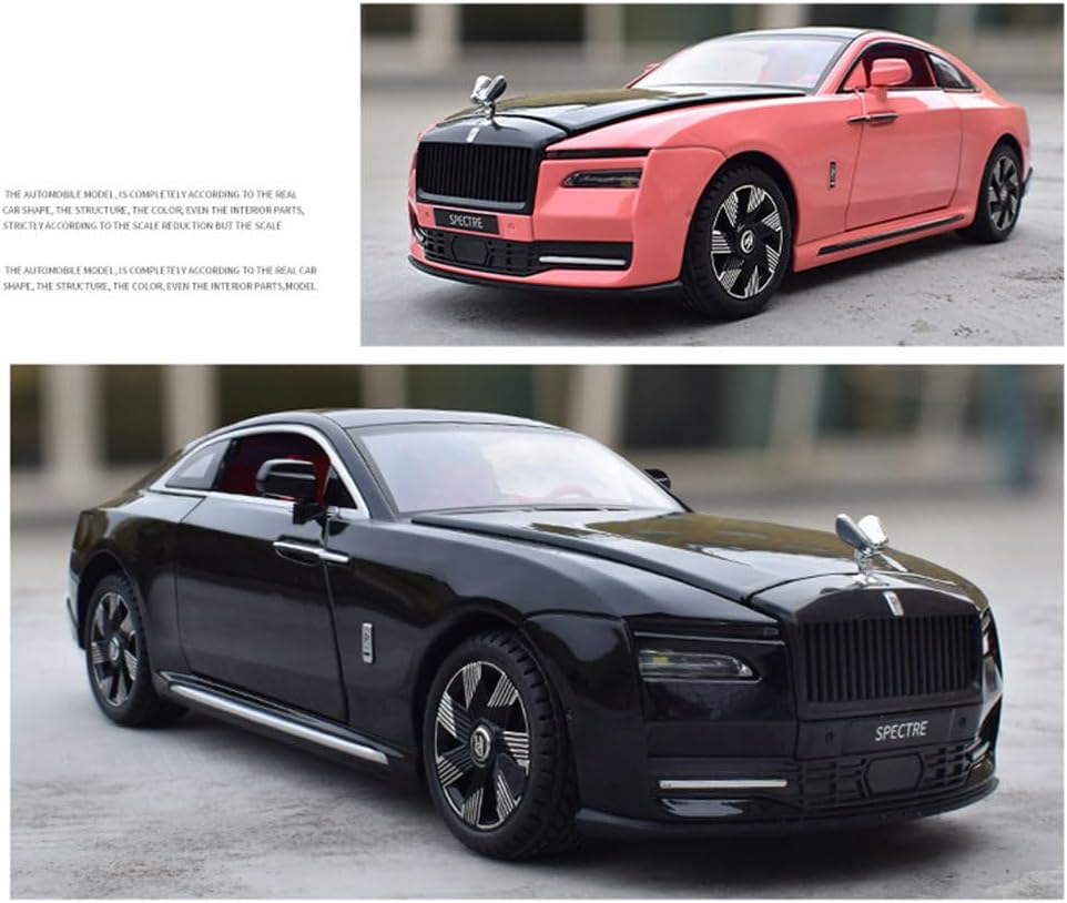 EROCK 1:24 Rolls Royce car Model, zinc Alloy car Model Toy with Sound Effects and Lights, Suitable for Adults and Children as Gifts, Decorations, Collectibles. (Black)