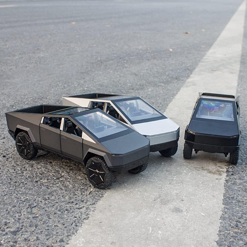 Toy Trucks Pickup Model Pull Back Pick-Up Truck with Sound and Light, Alloy Diecast Truck Toy Cars for Kids Gift or Vehicles Model Collection Enthusiasts (1/24 Grey Pickup Truck)