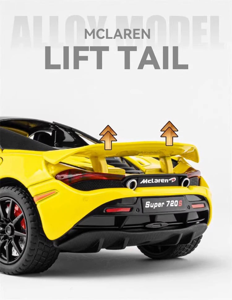Mclaren 720s 1:24 Super Sportcar Sound & Light Miniatures Alloy Diecast Model Car Presents For Boyfriend Toys For Kid Gift Metal