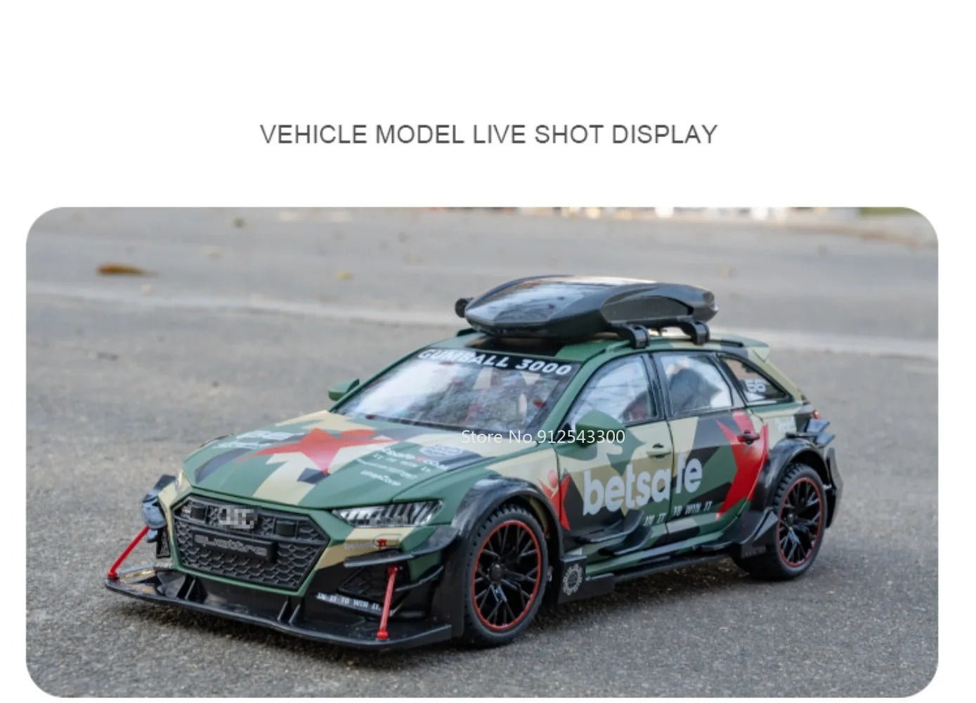1/24 Audi RS6 Modified Vehicles Car Model Toys Alloy Diecast  With Pull Back Light & Sound Model Cars Boys Gifts For Children