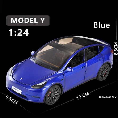1:24 Model Y Alloy Car Model Simulation Sound And Light Pull Back Toy Car Metal Suv Electric Car Boys Collection Ornaments Gift