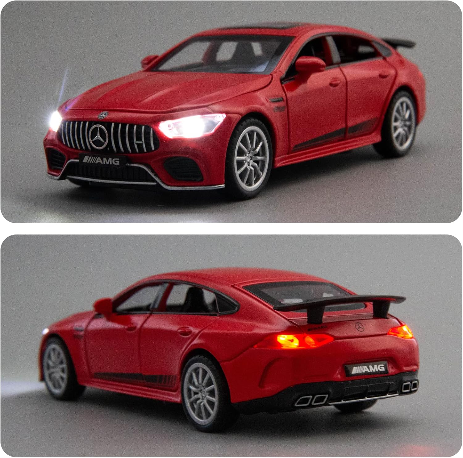 1/32 Benz AMG GT63 Model Car Zinc Alloy Diecast Collectible Toy Car Pull Back with Light and Sound Toy Vehicle for 3+ Years Old Kids(Red)