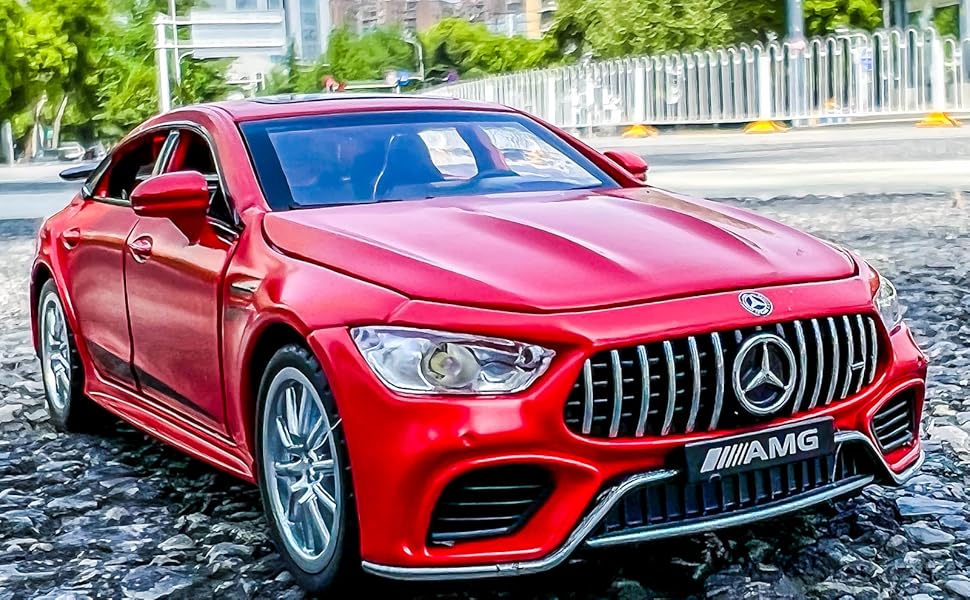 1/32 Benz AMG GT63 Model Car Zinc Alloy Diecast Collectible Toy Car Pull Back with Light and Sound Toy Vehicle for 3+ Years Old Kids(Red)