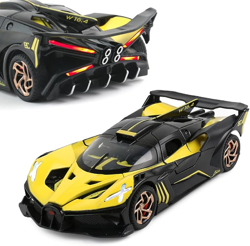 Diecast Toy Car McLaren 720S Sports Car Model,Zinc Alloy Simulation Casting Pull Back Vehicles,1:32 Scale Mini Supercar Toys with Lights and Music for Toddlers Kids Children Gift (720S-Green)