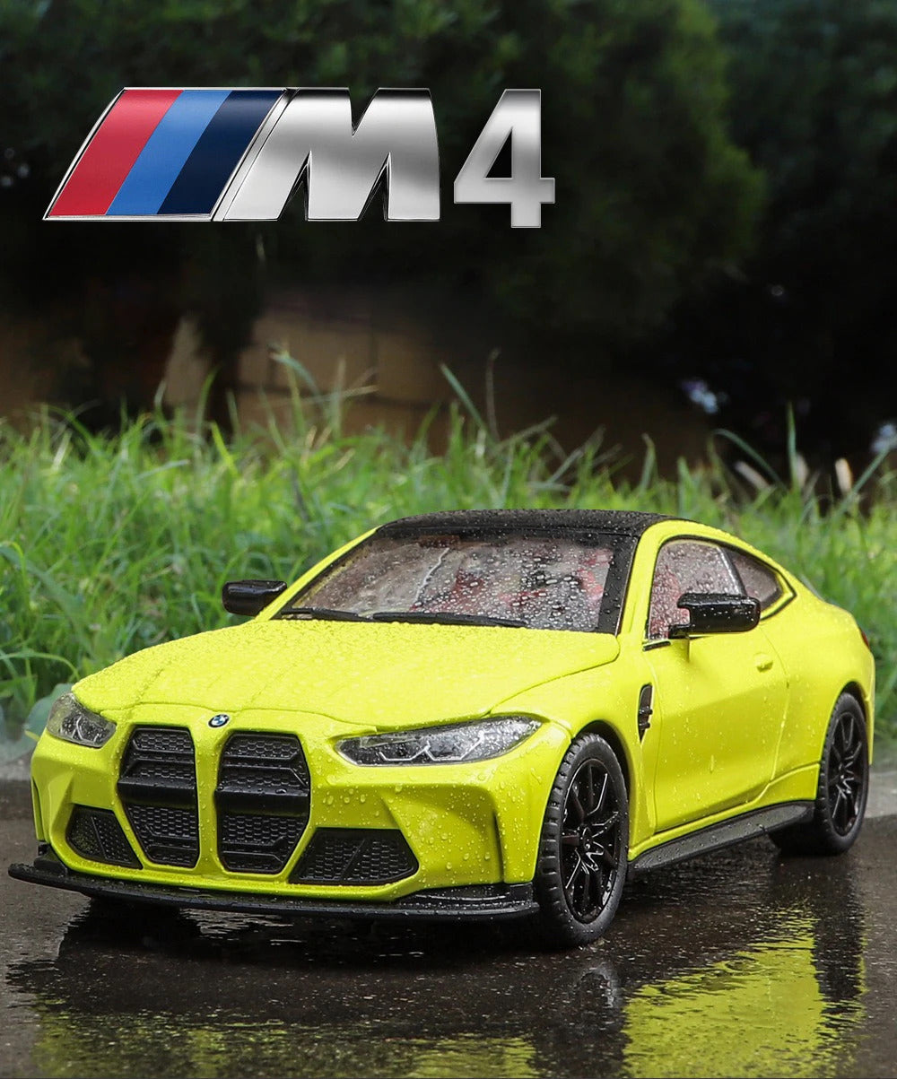 1:24 M4 G82 Coupe Alloy Sports Car Model Diecasts Metal Vehicles Car Model Simulation Sound Light Collection Chlidrens Toys Gift