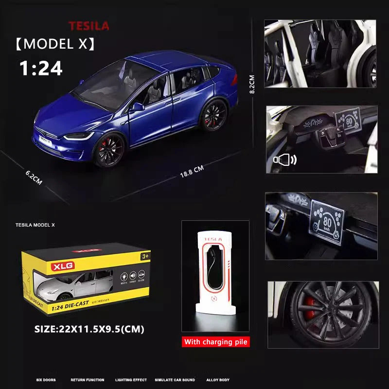 1:24 ModelX Alloy Car Model Simulation Sound And Light Pull Back Toy Car Metal Suv Electric Car Boys Collection Ornaments Gift