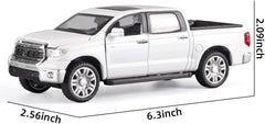 Toy Pickup Trucks for Boys 1/32 Tundra Diecast Cars Model，Zinc Alloy Toy Pickup Truck，with Sound and Light、Pull Back，Birthday Gifts for Kids Ages 3 Year and UP（White）