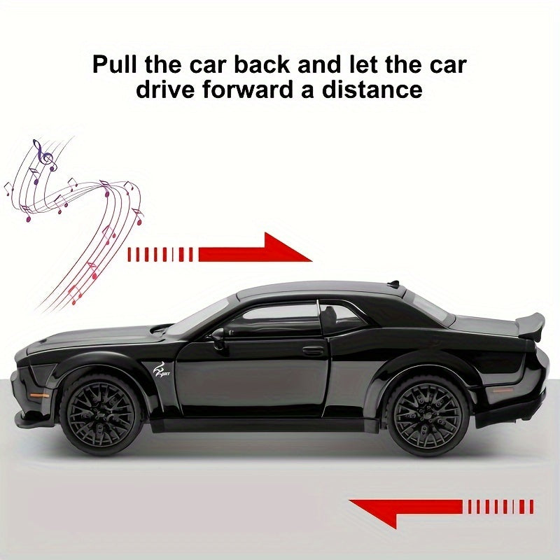 1:24 Scale Metal Die-cast Sports Car Model, Real Sound Effects and Lighting Functions, Suitable for Birthday Gifts, Christmas Gifts for Car Lovers